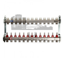 Коллектор из нержавеющей стали с расходомерами на 13 контуров SMS 0917 000013 