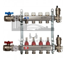 Коллектор из нержавеющей стали с расходомерами на 4 контура SMS 0917 000004 