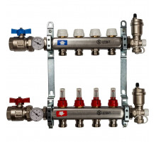 Коллектор из нержавеющей стали с расходомерами на 4 контура SMS 0917 000004 