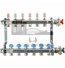 Распределительный коллектор  HKV-D на 6 контуров нержавеющая сталь 12080611002 