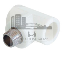 Тройник переходной 25 мм x 3/4 дюйма, полипропиленовый с наружной резьбой