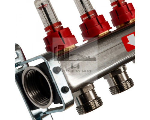 Коллектор из нержавеющей стали с расходомерами на 9 контуров SMS 0917 000009