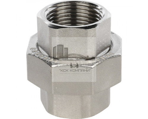 Разъемное соединение внутренняя / внутренняя 1 (американка) с конусным присоединением, никелированное