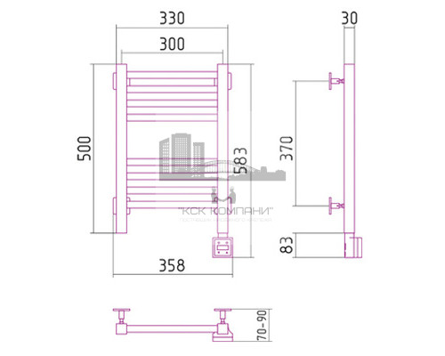 Электрический полотенцесушитель Сунержа Модус 500x300 R 00-0521-5030 (Sunerzha)