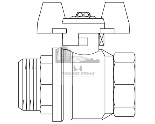 Кран шаровый 1/2 НВ маховик из алюминия