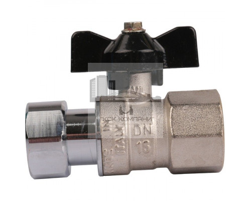 Кран шаровой с накидной гайкой ВР 3/4x3/4 с накидной гайкой, ручка бабочка