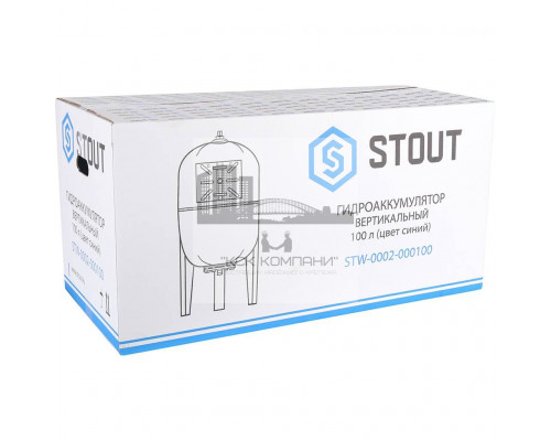 Расширительный бак, гидроаккумулятор STW-0002, 100 л, для водоснабжения, вертикальный