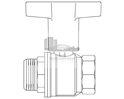 Кран шаровый 1 1/2 НВ маховик пластмассовый 1077312