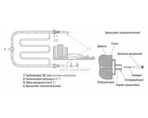 Водяной полотенцесушитель Сунержа Лира 600x600 00-0011-6060 (Sunerzha)