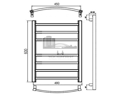 Электрический полотенцесушитель Eco Calma 480x600