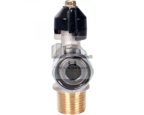 Кран шаровой с накидной гайкой угловой НР 1/2x1/2 с накидной гайкой, ручка бабочка