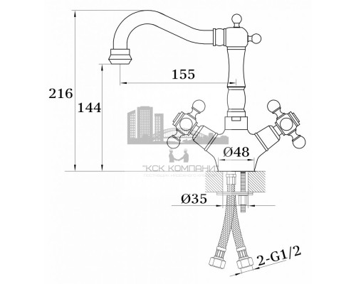 Смеситель для раковины (умывальника) KONSTANTIN GZ09012-D