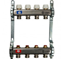 Коллектор из нержавеющей стали без расходомеров на 4 контура SMS 0922 000004 