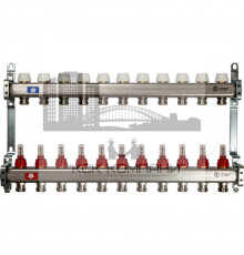Коллектор из нержавеющей стали с расходомерами на 11 контуров SMS 0917 000011 