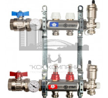 Коллектор из нержавеющей стали с расходомерами на 2 контура SMS 0917 000002 