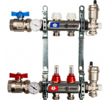 Коллектор из нержавеющей стали с расходомерами на 2 контура SMS 0917 000002 