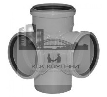 Крестовина двухплоскостная 110 на 87 градусов для канализации, Политэк