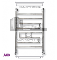 Полотенцесушитель водяной ЭРАТО АX3 ВП 1200x600, с верхней полкой (Erato)