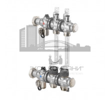 Распределительная гребенка "Multidis SF" со встроенными вентилями на 2 контура 1404552, нержавеющая сталь 