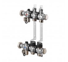 Распределительная гребенка "Multidis SF" со встроенными вентилями на 2 контура 1404552, нержавеющая сталь 