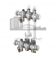 Распределительная гребенка "Multidis SF" со встроенными вентилями на 2 контура 1404552, нержавеющая сталь 