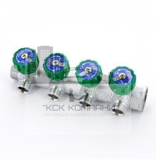 Регулирующий проходной коллектор  ВР-НР 1"х3/4" с 4 отводами FK 3824 134 (EUR)