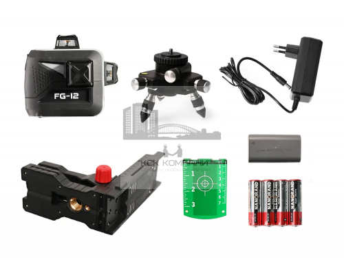 Лазерный уровень/нивелир  FG-12 3 на 360, 12 лучей, в кейсе, Зеленый луч