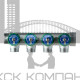 Регулирующий проходной коллектор  ВР-НР 1х3/4 с 4 отводами FK 3824 134 (EUR)