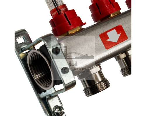 Коллектор из нержавеющей стали с расходомерами на 11 контуров SMS 0917 000011