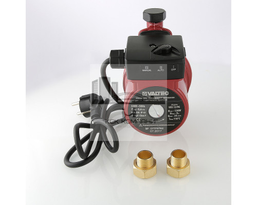 Циркуляционный насос VRS12/9G для повышения давления DN15 подъем 7 м 160 мм с гайками (Валтек)