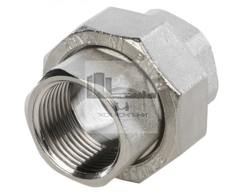 Разъемное соединение внутренняя / внутренняя 1 (американка) с конусным присоединением, никелированное