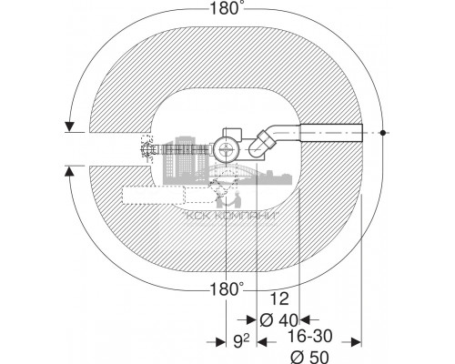 Слив-перелив  Uniflex 150.520.21.1 полуавтомат Хром