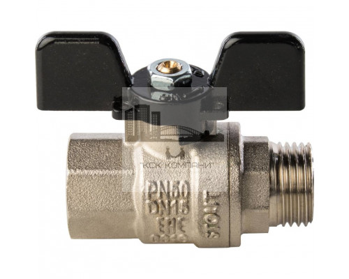 Кран шаровой полнопроходной ВР/НР 1/2, ручка бабочка