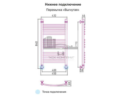 Водяной полотенцесушитель Сунержа Богема+ 800x400 00-0221-8040 (Sunerzha)
