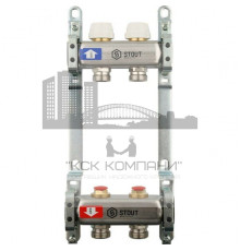 Коллектор из нержавеющей стали без расходомеров на 2 контура SMS 0922 000002 