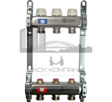 Коллектор из нержавеющей стали без расходомеров на 3 контура SMS 0922 000003 