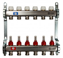 Коллектор из нержавеющей стали с расходомерами на 6 контуров SMS 0917 000006 