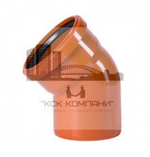 Отвод рыжая ф160 для наружного применения Политэк