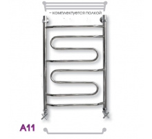 Полотенцесушитель водяной ЭРАТО А11 ВП 1200x400, с верхней полкой (Erato)