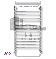 Полотенцесушитель водяной ЭРАТО А16 ВП 1000x600, с верхней полкой (Erato)