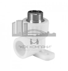 Угольник (водорозетка) полипропиленовый с креплением 25 мм х 3/4" с наружной резьбой