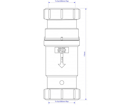 Сифон с сухим гидрозатвором  MRNRV50C-PB