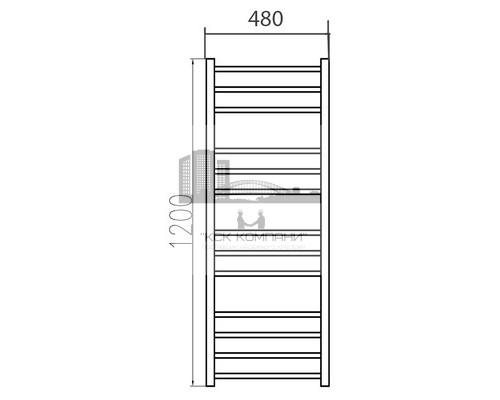 Электрический полотенцесушитель Estro 480x1200 с теном