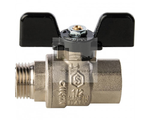 Кран шаровой полнопроходной ВР/НР 1/2, ручка бабочка