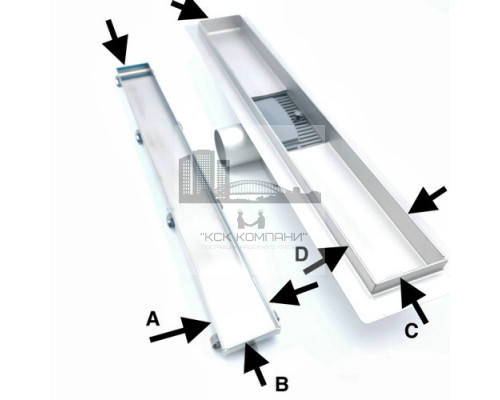 Трап под плитку 70х700мм , с сухим затвором BAD457002