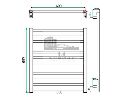 Электрический полотенцесушитель Classic 630x600