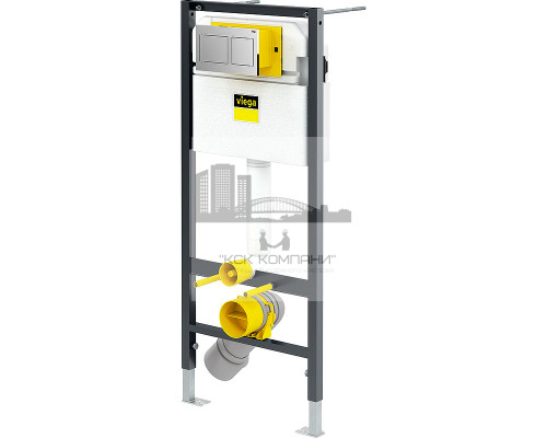 Инсталляция Prevista Dry 792596, для подвесного унитаза, с клавишей смыва Visign for Style 21 хром (Виега)