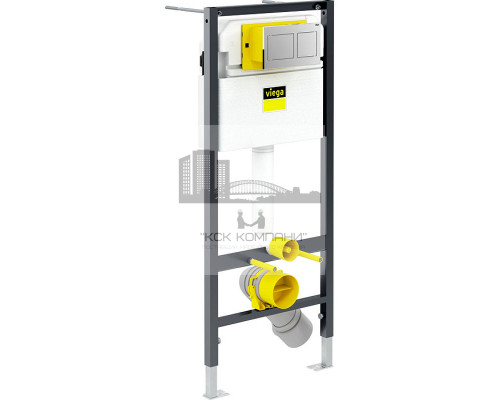 Инсталляция Prevista Dry 792596, для подвесного унитаза, с клавишей смыва Visign for Style 21 хром (Виега)