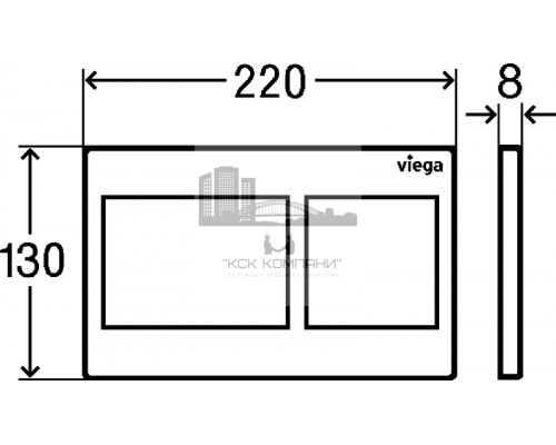 Инсталляция Prevista Dry 792596, для подвесного унитаза, с клавишей смыва Visign for Style 21 хром (Виега)