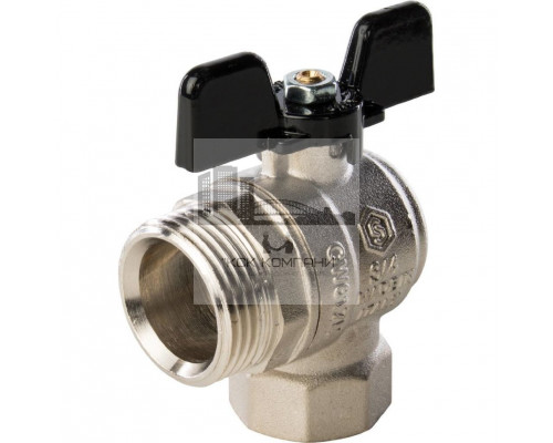 Кран шаровой полнопроходной угловой ВР/НР 3/4 американка, ручка бабочка